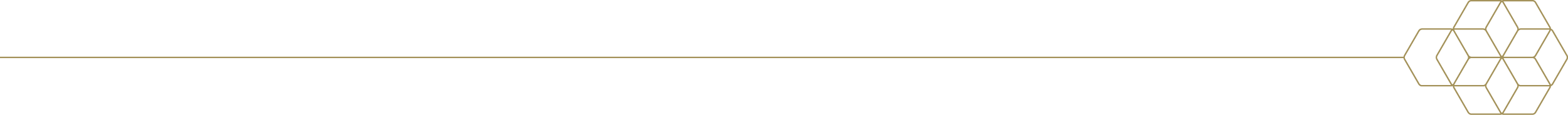 decorative gold line with polygons