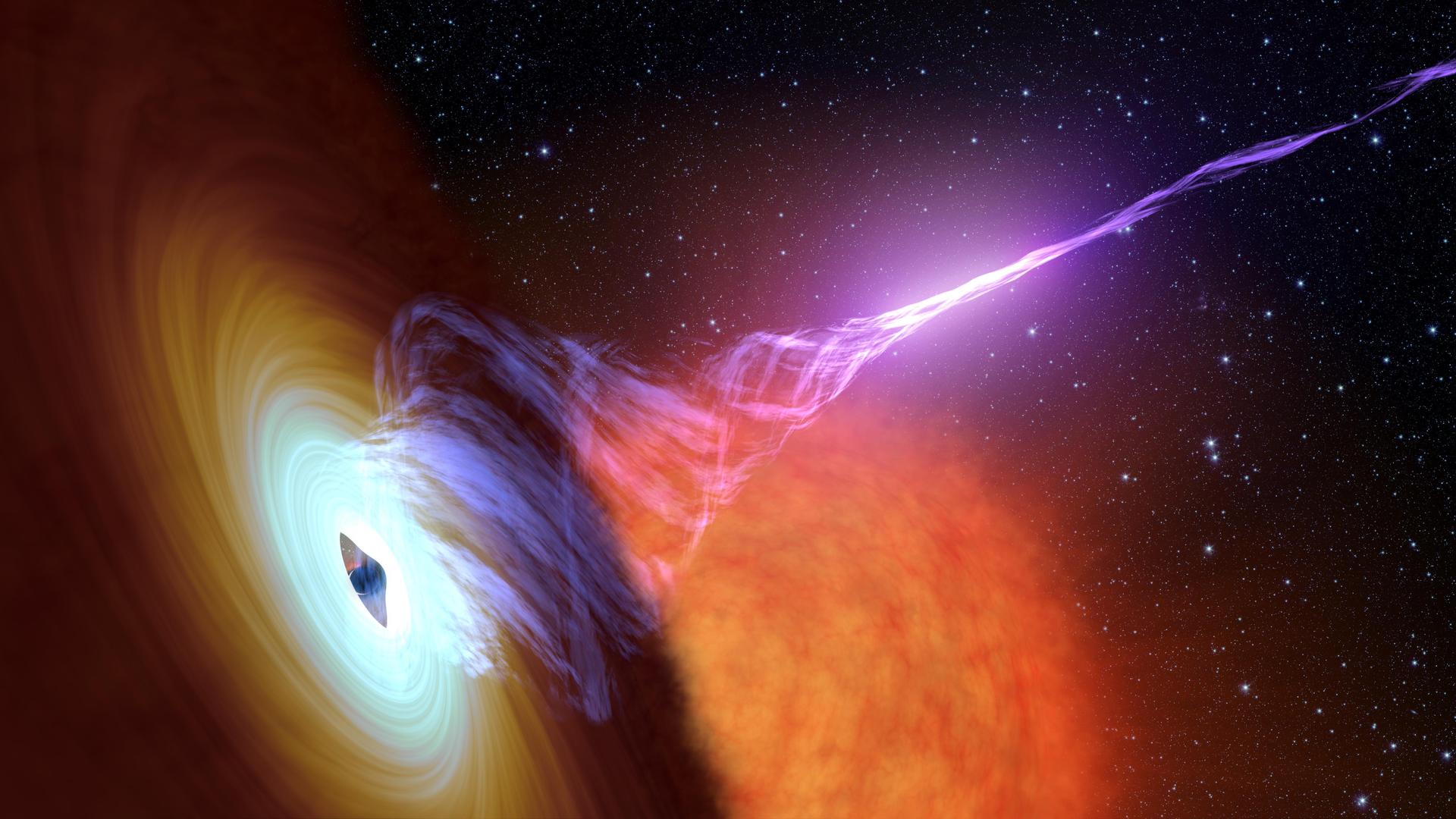 An artist's concept showing a black hole. (Credit: NASA/JPL)