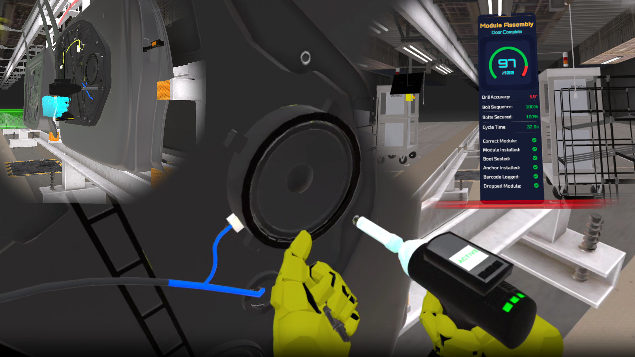 The VR training platform allows Kia Georgia employees to gain hands-on experience with assembly tasks before working on the factory floor.