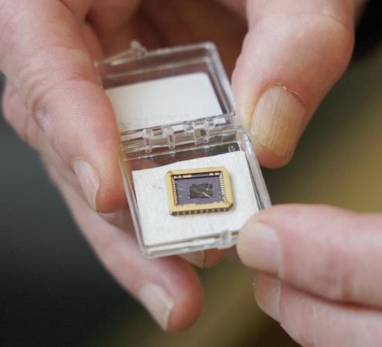 closeup view of semiconductor graphene wafer