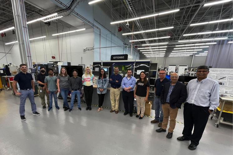 Novelis scientists and engineers in the GTMI Advanced Manufacturing Pilot Facility. More than 50 scientists and engineers from Novelis attended the AI workshop.