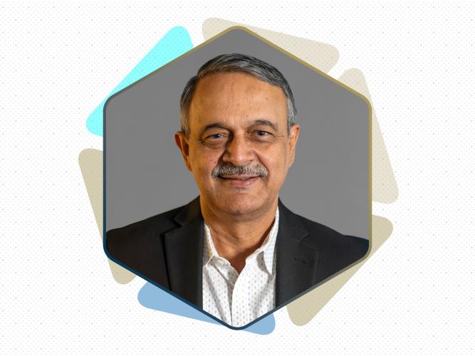 Headshot graphic of professor Deepak Divan