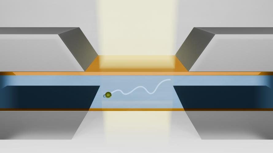 Illustration of nano particle in liquid