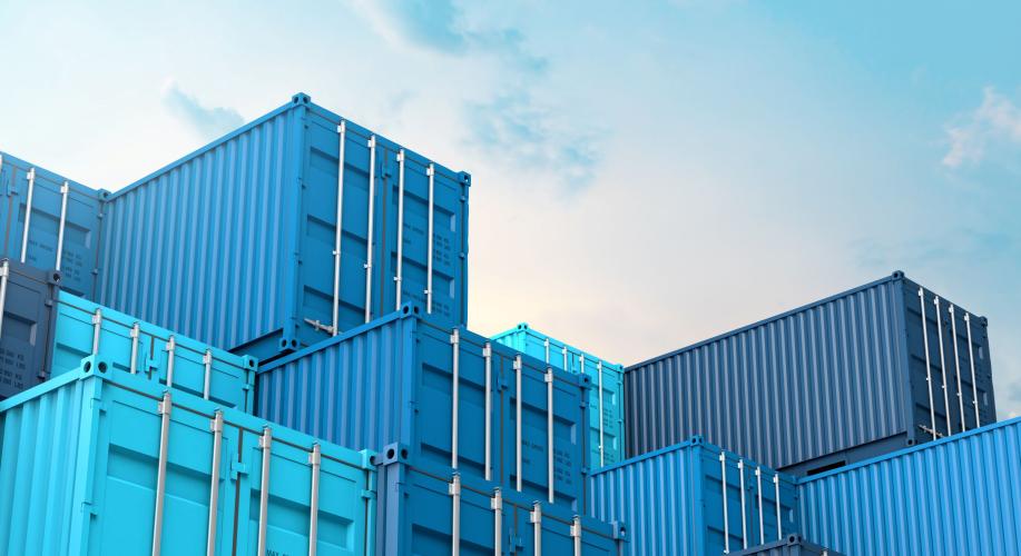 Blue shipping containers