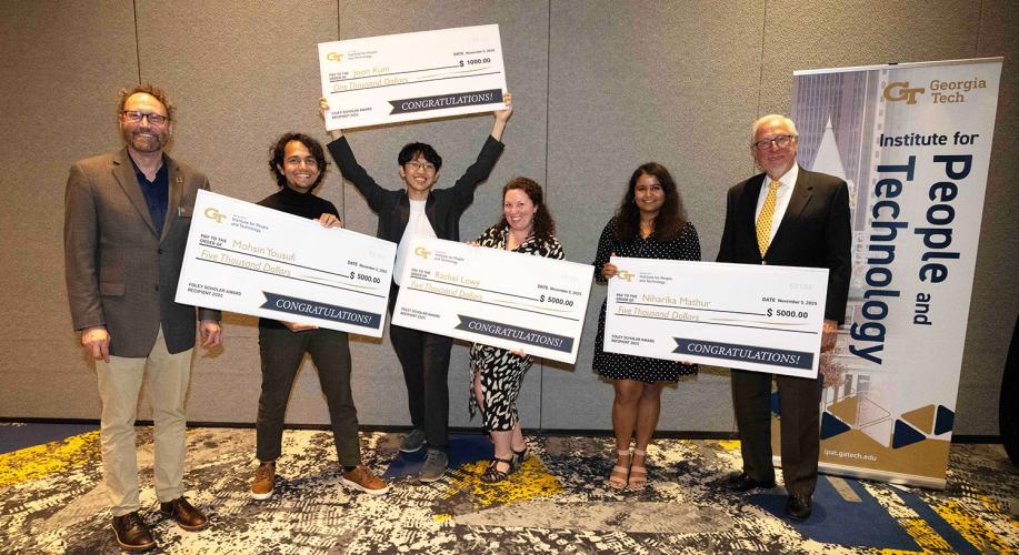 Pictured (left-to-right): Micheal Best, Mohsin Yousufi, Joon Kum, Rachel Lowy, Niharika Mathur, and James Foley.