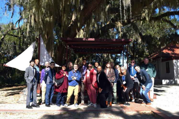 Participants outside of the Frissell Community House at the Penn Center on November 21, 2024. Photo credit - Jennifer Hirsch.