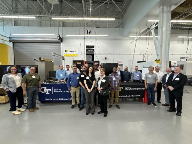 Manufacturing 4.0 Consortium members gathered at the June quarterly meeting. Photo: Audra Davidson.