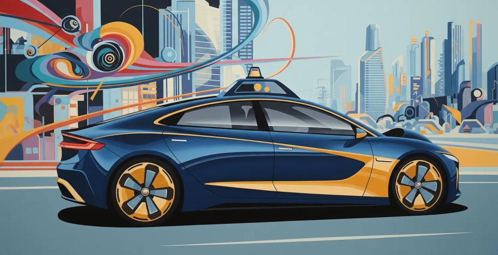 Graphical Illustration of a futuristic car