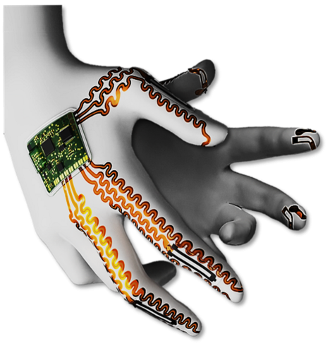 A mock-up of an AI-powered glove