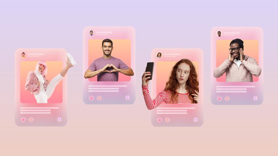 Image of people on social media posing 