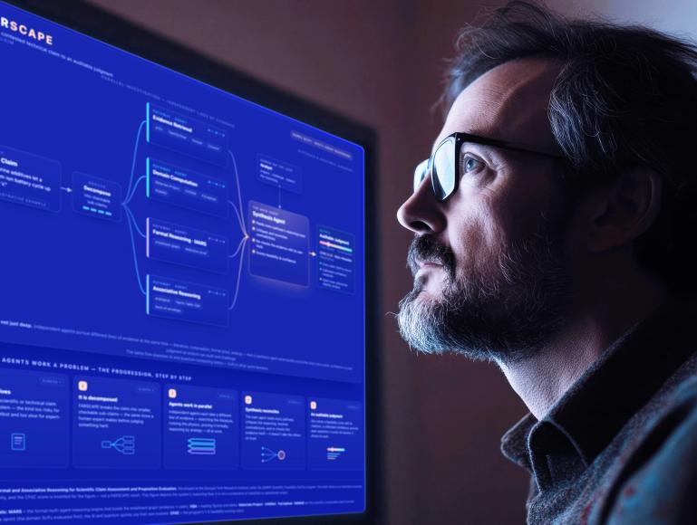 User looking at FARSCAPE process diagram on a screen