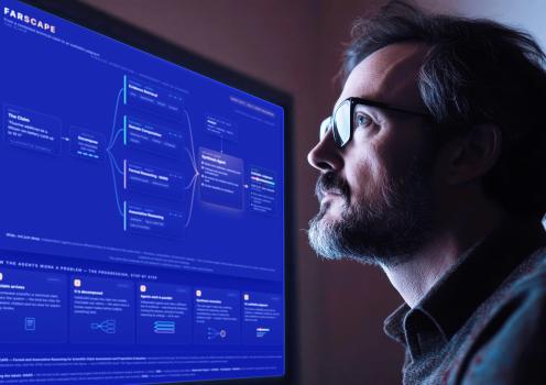 User looking at FARSCAPE process diagram on a screen