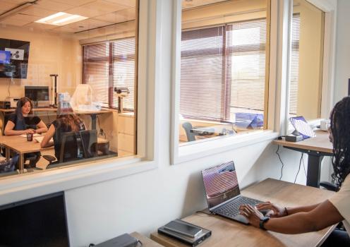 Researchers working in Georgia Tech's Center for Advanced Communications Policy