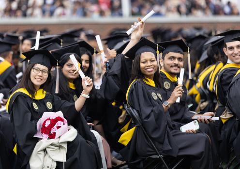 Master's graduates at Commencement