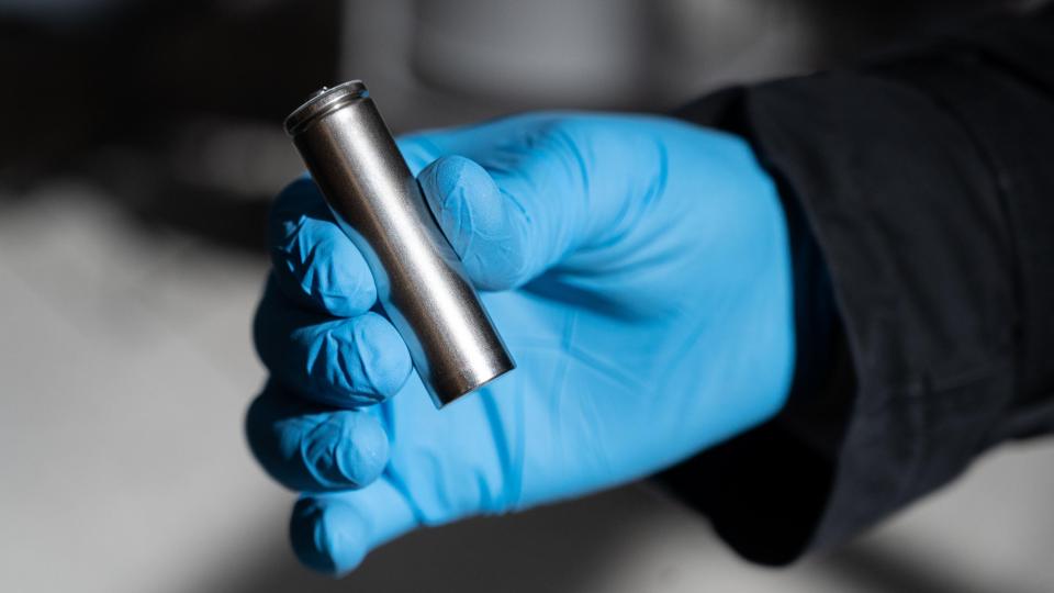 Close up of a lithium-ion battery