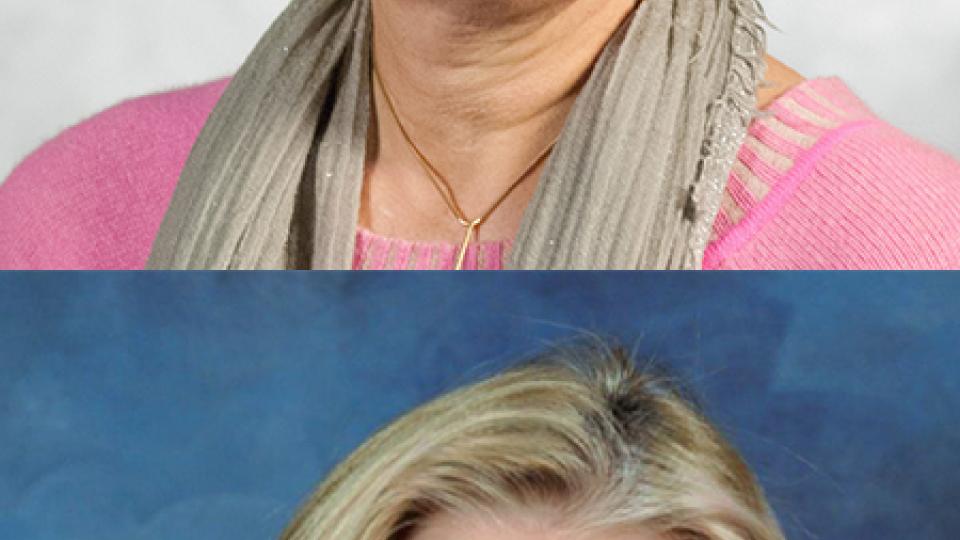 Portraits of Elsa Reichmanis and Marilyn Brown.