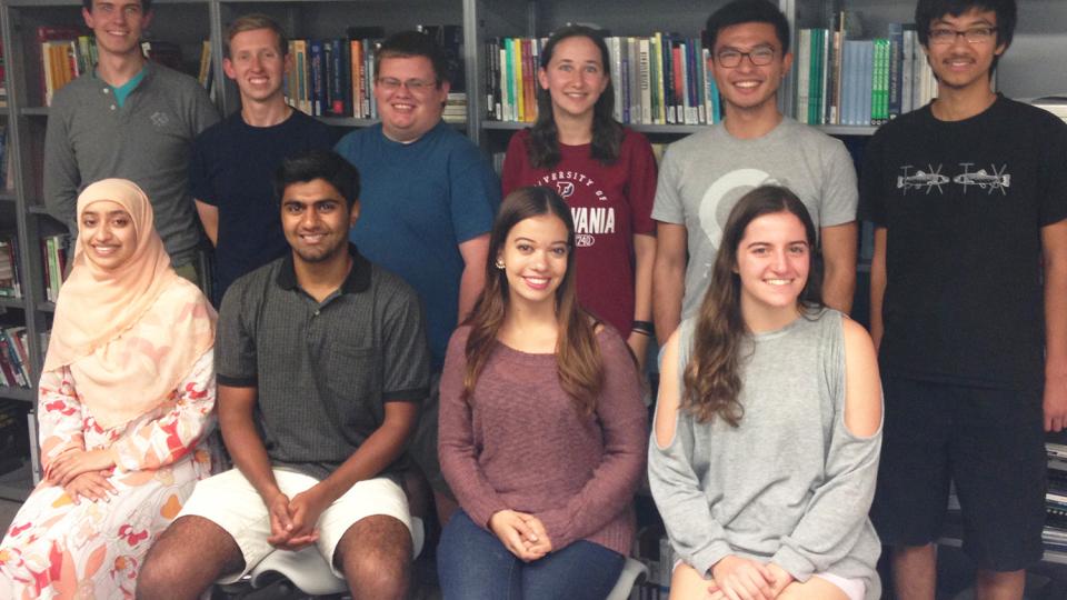 Group photo of the ten Sustainable Undergraduate Research Fellows for 2017-18.