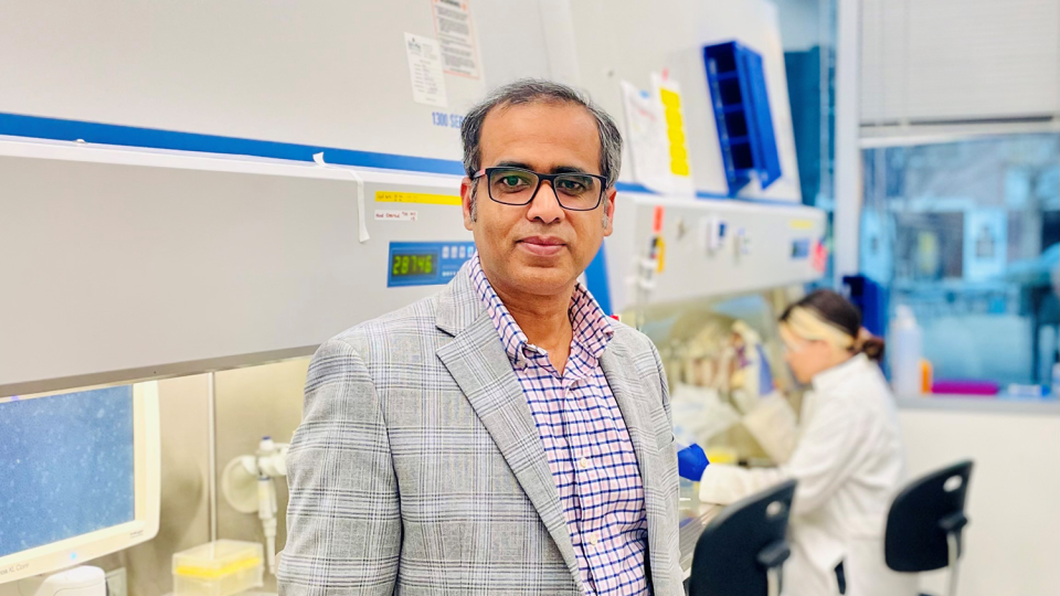 Ankur Singh in a lab