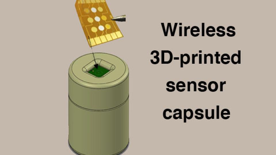 Wireless, 3D-printed sensor ‘capsule’ being developed for real-time bioprocess monitoring.