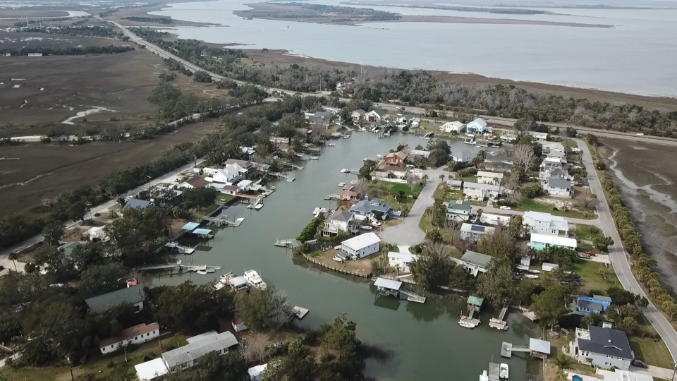 An aerial view of the Georgia Coast.