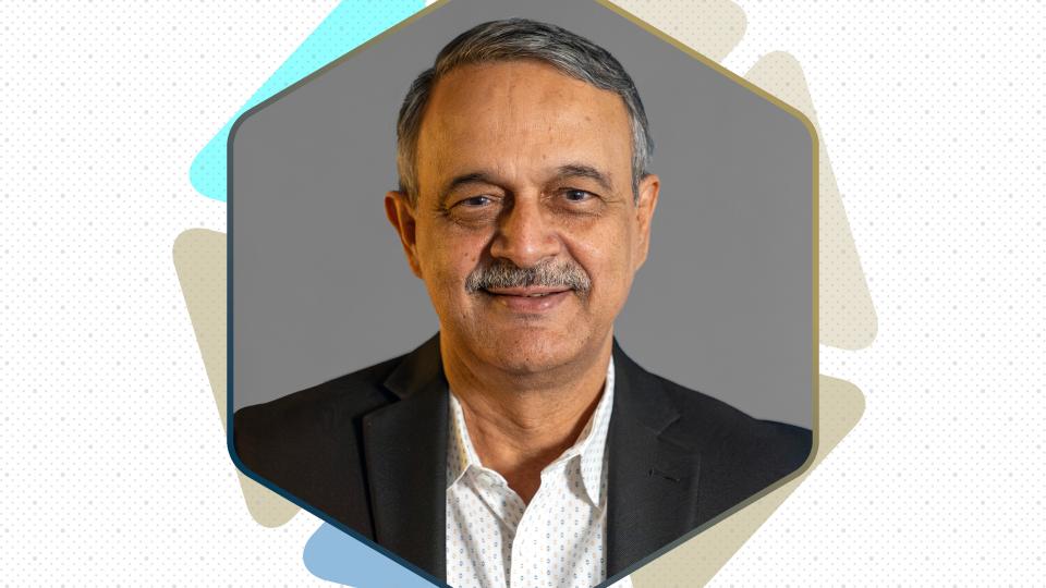 Headshot graphic of professor Deepak Divan