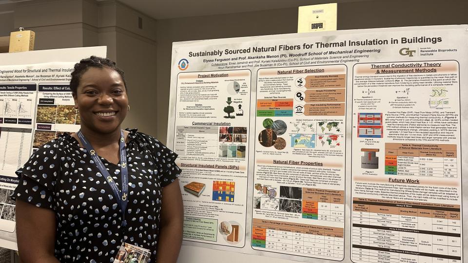 Elyssa Ferguson, RBI Fellow during the Student Poster Session at the 2023 RBI Spring Workshop on Packaging Innovation and the Circular Economy