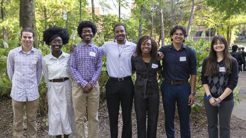 From left to right, Jack Rose, Team Carchive; Angela Duodu, Hadley Williams,  Brandon Parker, Oluwatooni Alade , and Jesus Sierra Jr., Team Sensible; and  Yasmine Green, Team Onyc.