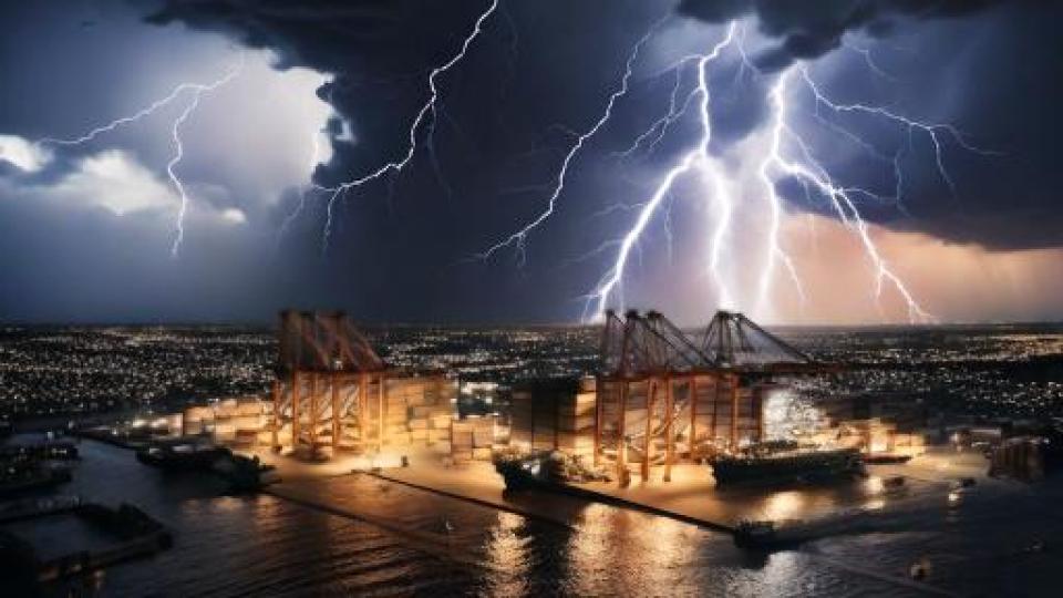 Severe weather effecting port activities