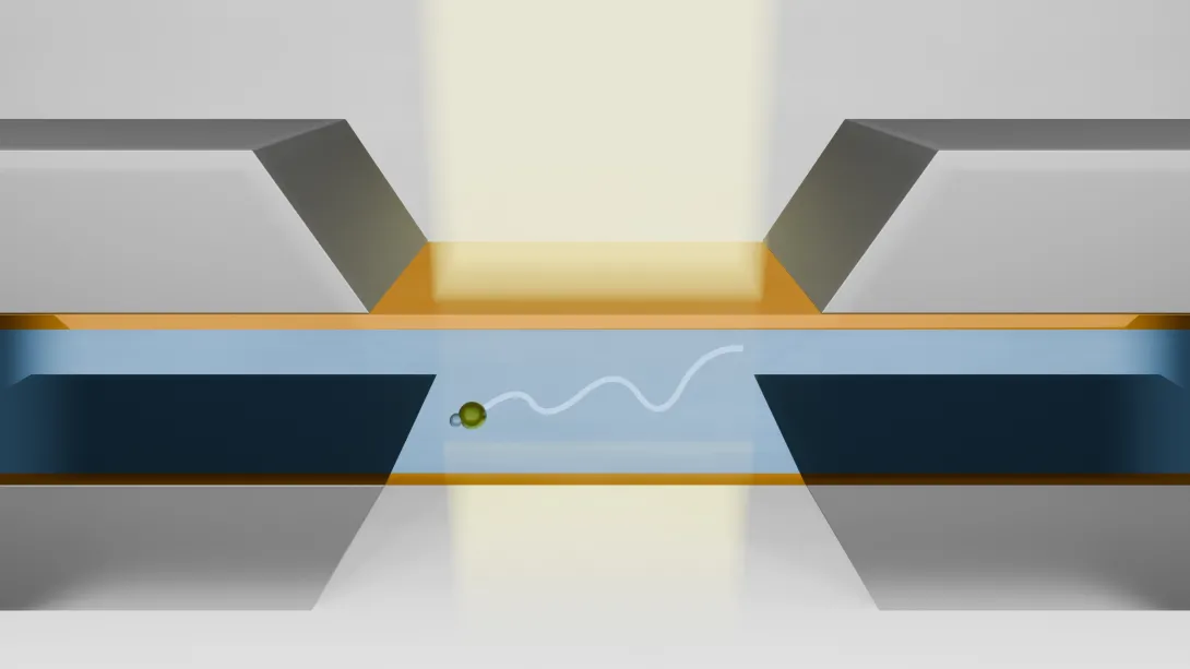 Illustration of nano particle in liquid