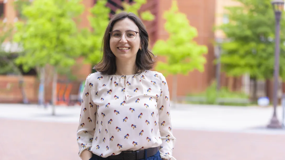 woman wearing glasses standing outside