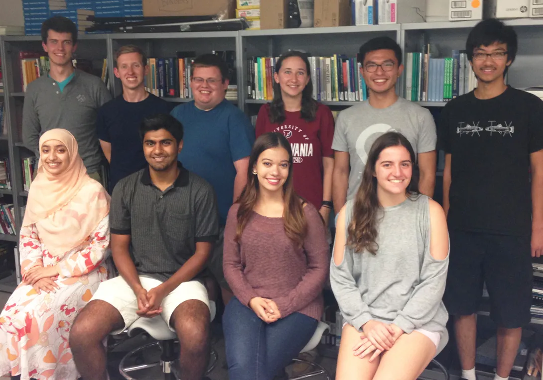 Group photo of the ten Sustainable Undergraduate Research Fellows for 2017-18.