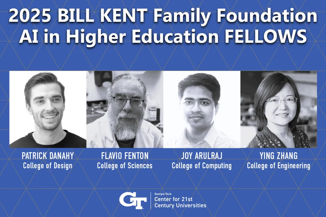 A graphic with the title of the fellowship and a photo of each fellow.