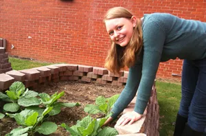 Stephanie Kehl in the GT Community Garden