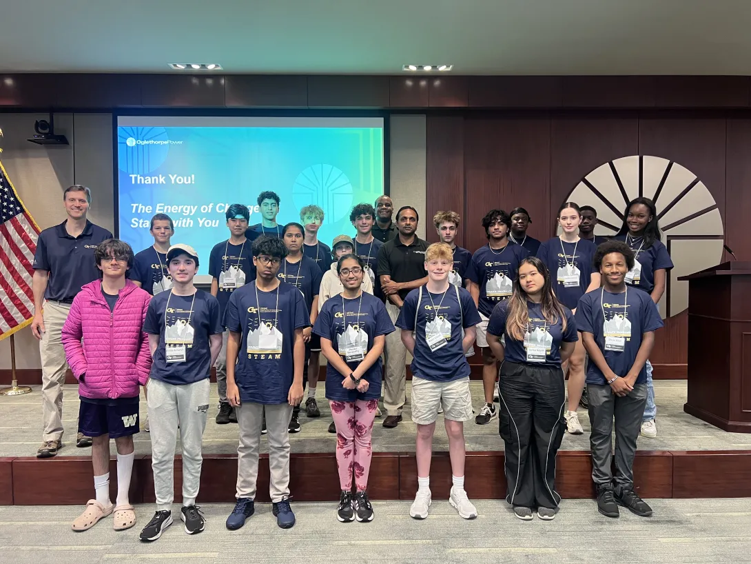 Energy Unplugged Camp Participants During a Field Trip to Oglethorpe Power, Green Power EMC and Georgia Systems Operations Corporation