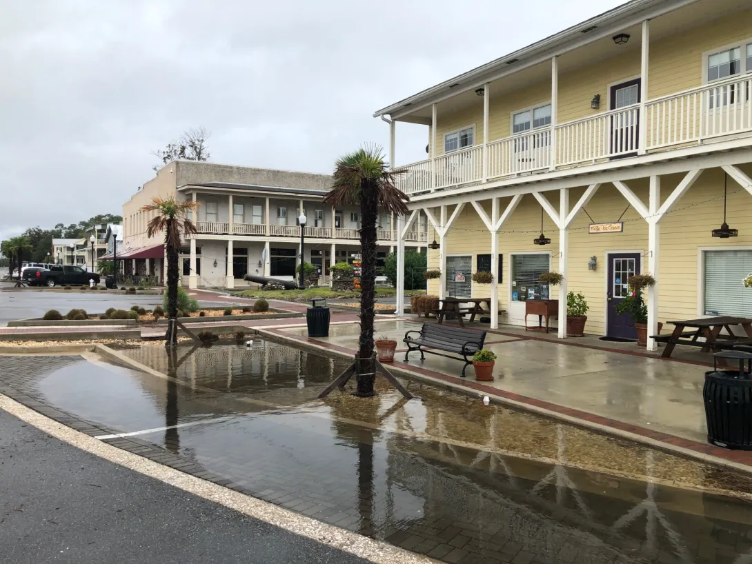 Flooding in the town of St. Marys, a town in Camden County, Georgia.