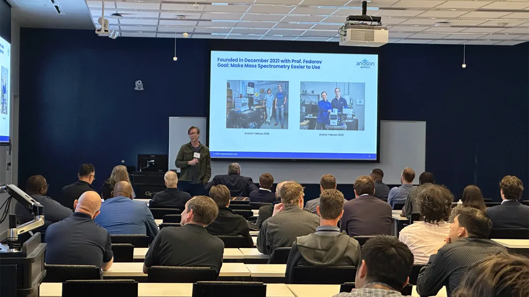 Mason Chilmonczyk speaking at energy