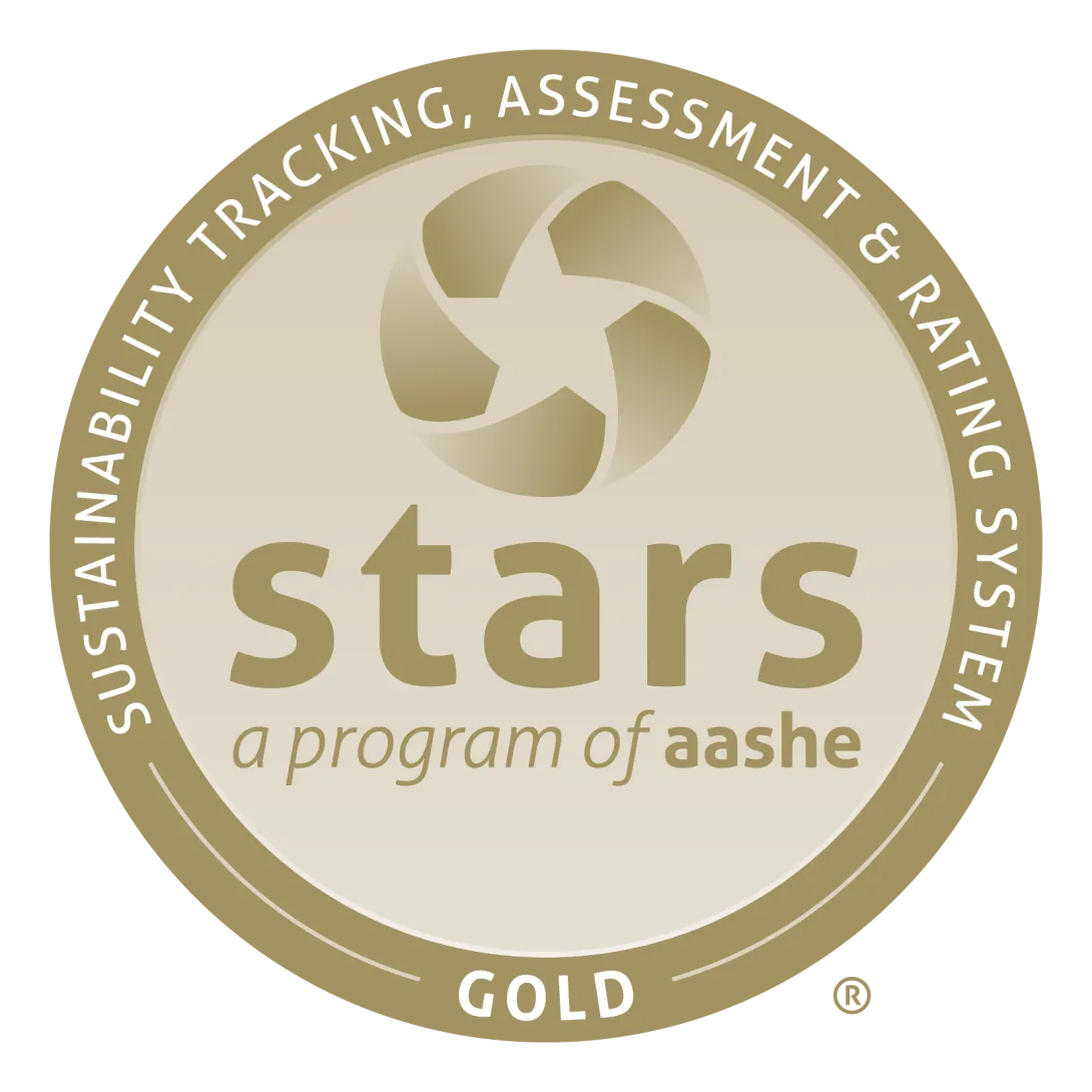 Image of the STARS Gold rating for sustainability from AASHE