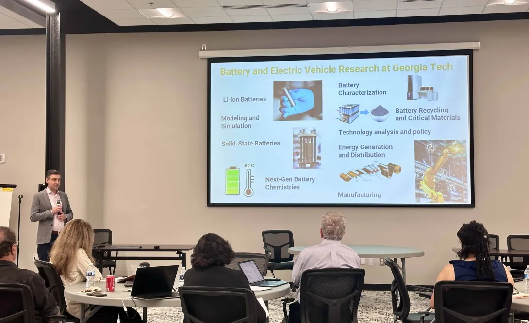 Matt McDowell, Professor at Georgia Tech presenting during the GEMs-3 and GRACE Workshop