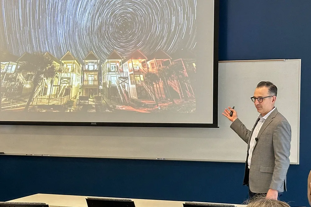 Michael Filler gives opening remarks at the Oliver Brand Memorial Technical Symposium