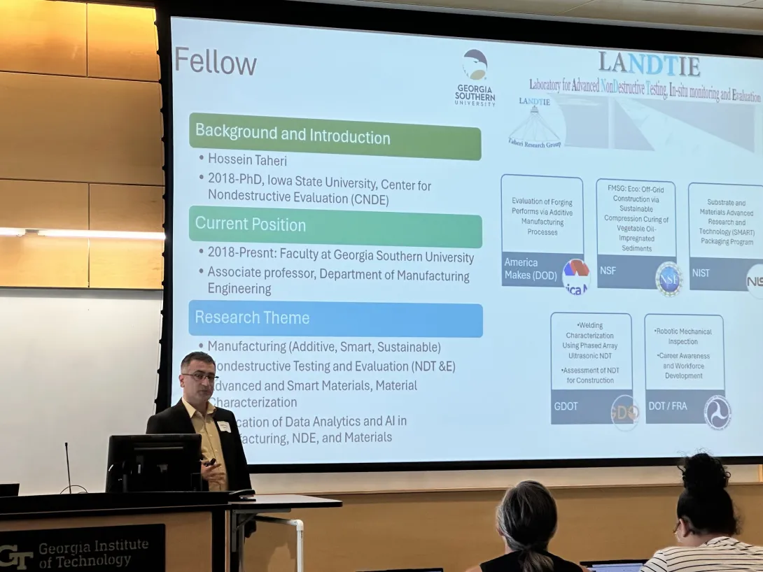 Hossein Taheri, 2025 SEI Energy Faculty Fellow from Georgia Southern University, presents his research work from the 10-week program.