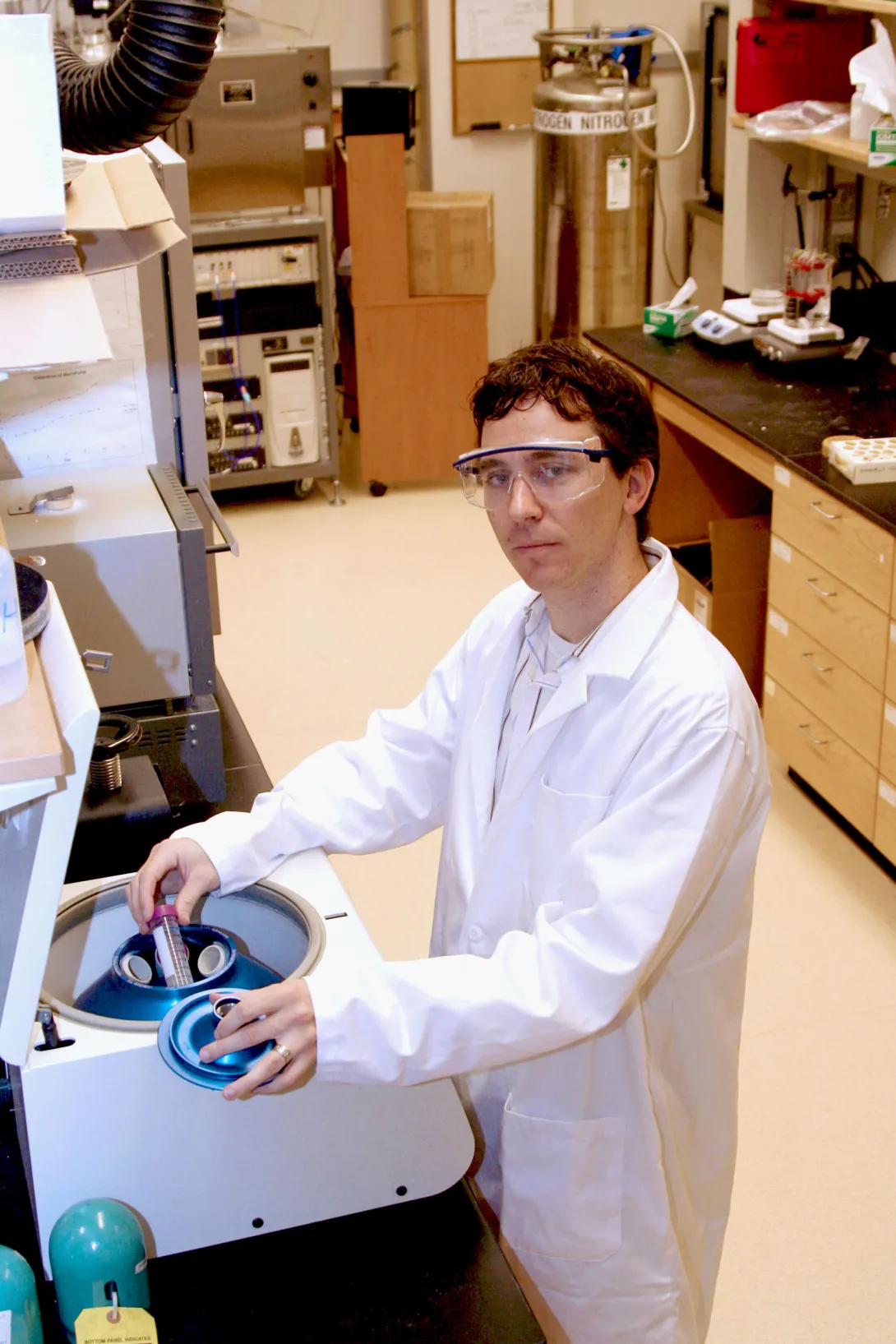 Dr. Mark Styczynski working in his lab.