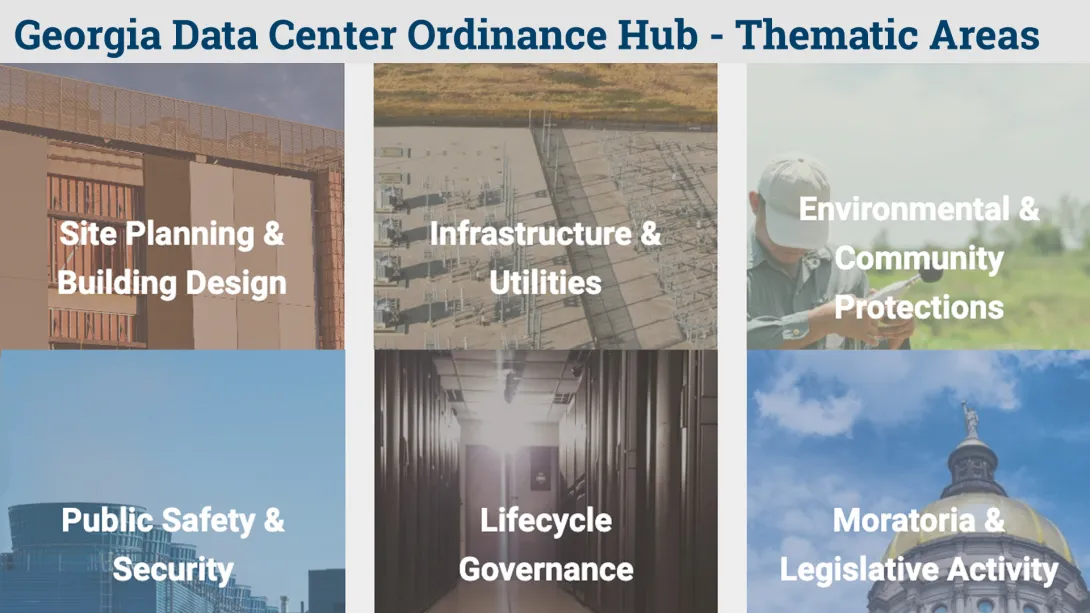Thematic Areas covered by EPIcenter's Datacenter Ordinance Hub