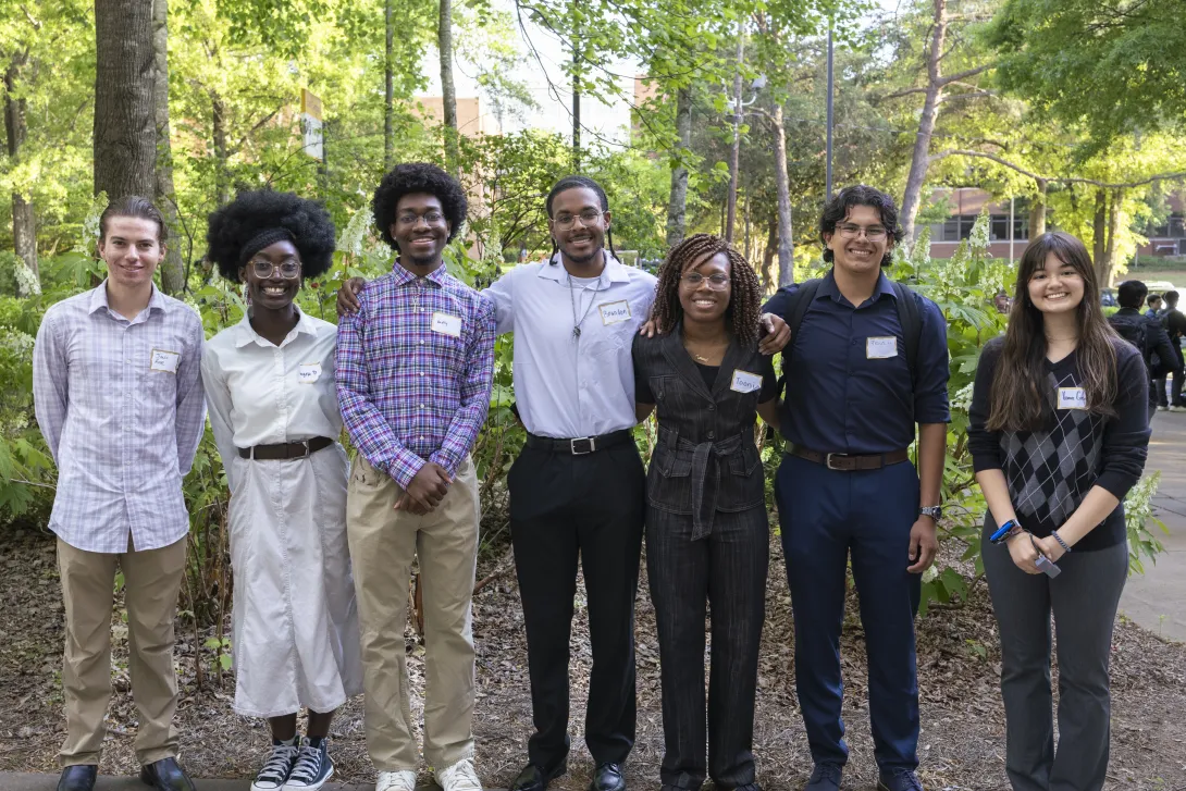 From left to right, Jack Rose, Team Carchive; Angela Duodu, Hadley Williams,  Brandon Parker, Oluwatooni Alade , and Jesus Sierra Jr., Team Sensible; and  Yasmine Green, Team Onyc.