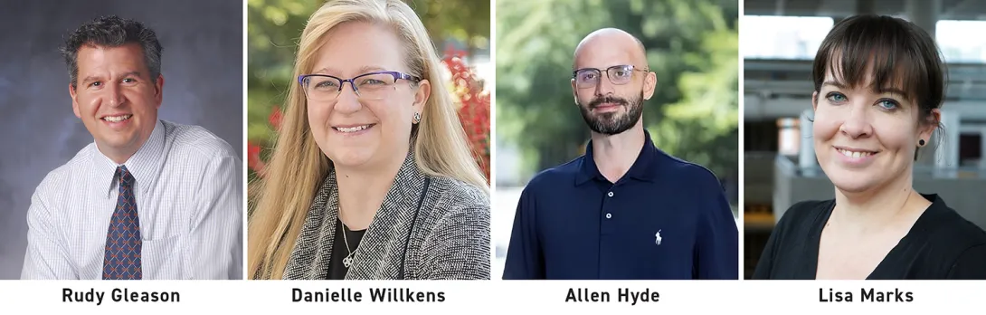 Pictured left-to-right: Rudy Gleason, Danielle Willkens, Allen Hyde, Lisa Marks