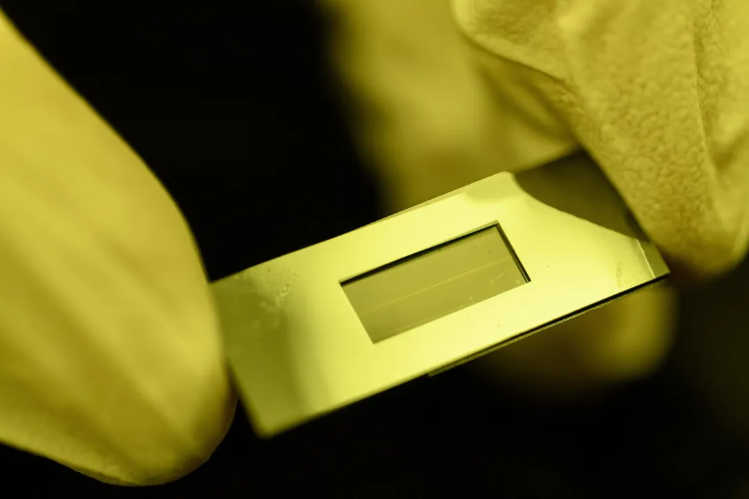 The Dynamic Mass Spectrometry Probe developed to monitor the health of living cell cultures (photo credit: Rob Felt)