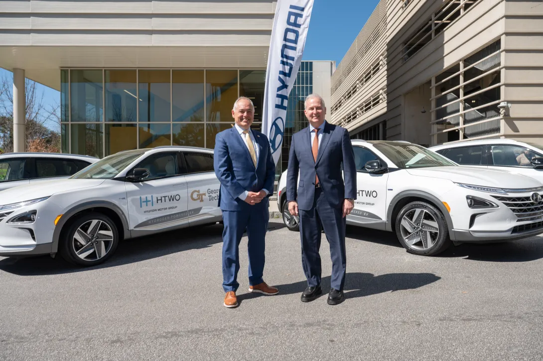 Ángel Cabrera, president of Georgia Tech, and Ken Ramírez, executive vice president and head of Global Energy and Hydrogen Business at Hyundai Motor Group