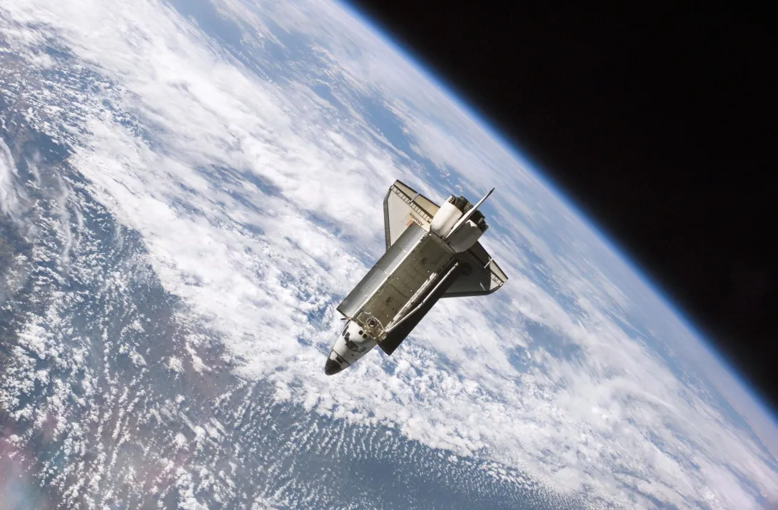 Space shuttle in orbit