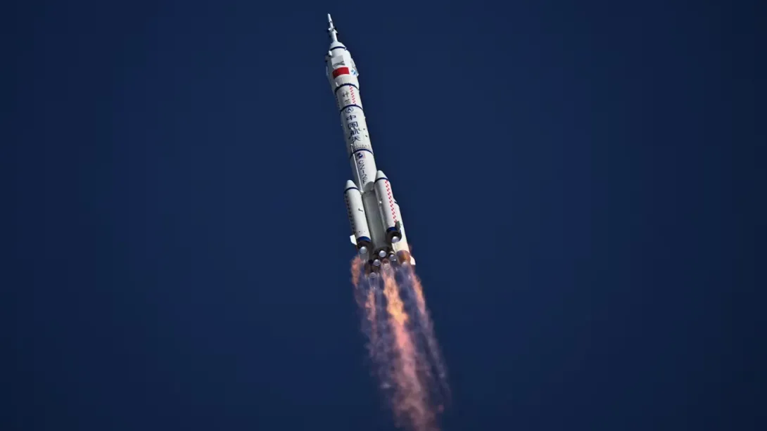  China’s Shenzhou-20 spacecraft – shown here hitching a ride on a Long March-2F carrier rocket – was hit by a piece of space debris. Pedro Pardo/AFP via Getty Images 