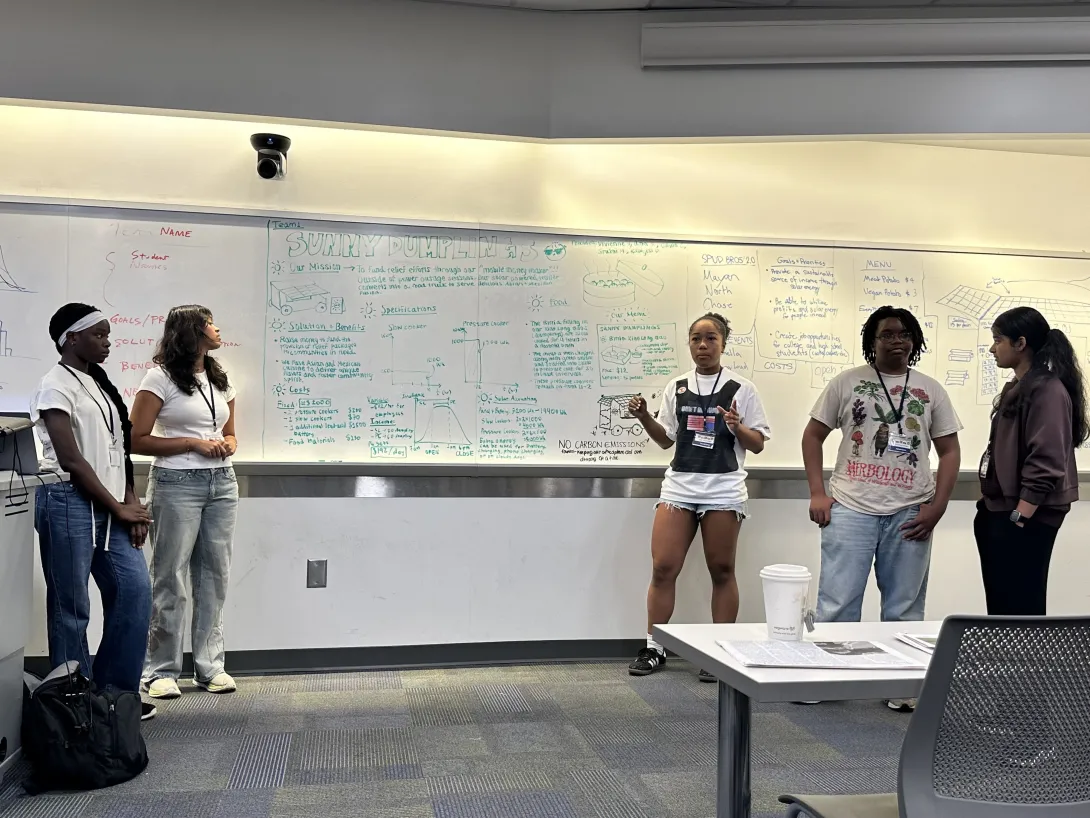 Energy Unplugged camp participants presenting their group project