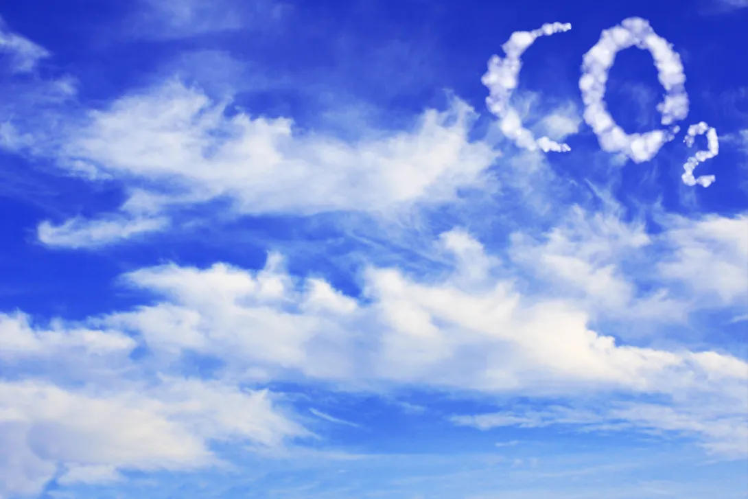 Clouds with CO2 spelled in clouds